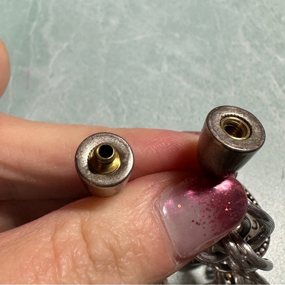 Vintage large heart charm bracelet with links silver tone - Picture 5 of 5